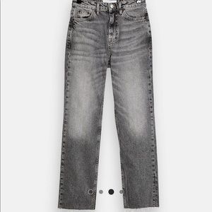 TOPSHOP Straight Leg Jeans in Gray